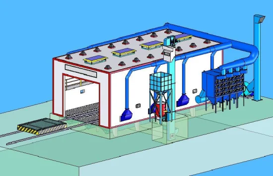 Sandblasting Room/Booth with Abrasive Recycling System